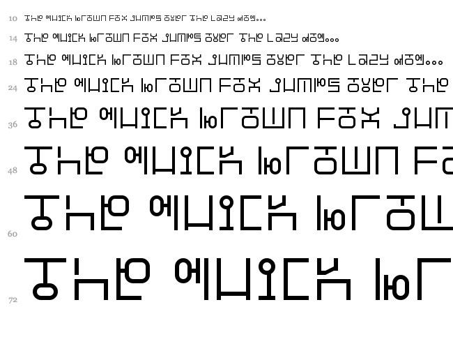 Hangeul font waterfall