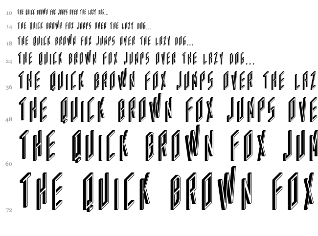 AC Framed font waterfall