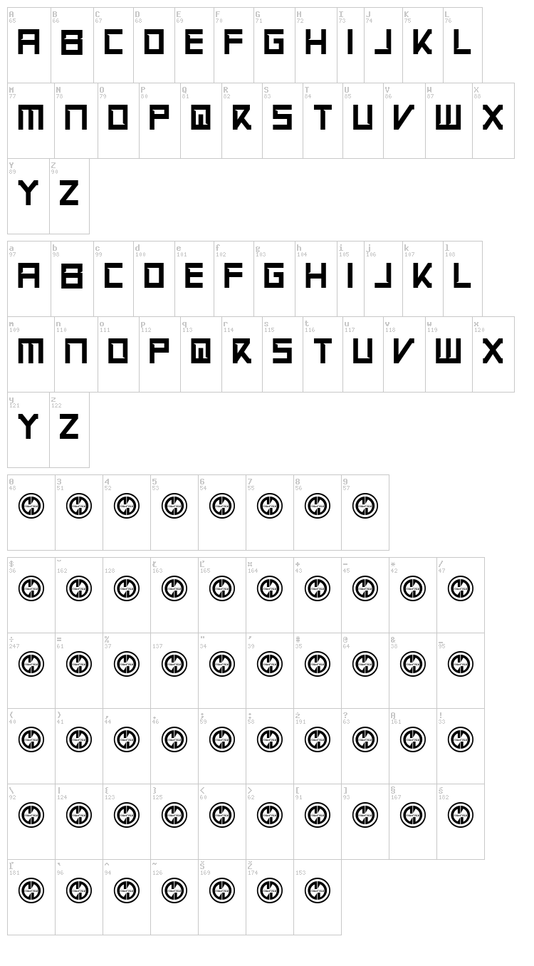 Apex Flunkee font map