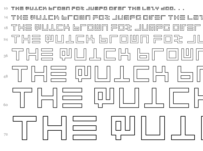 Atari 1 font waterfall