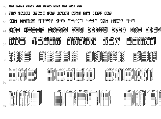 Block 1900 font waterfall