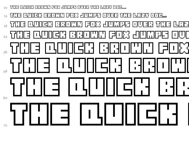 Blocked font waterfall