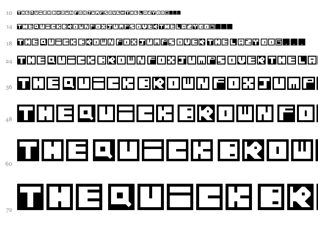 Blocks font waterfall