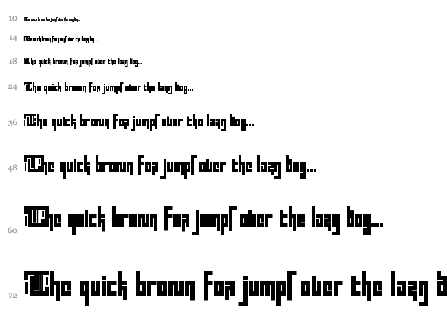 Blocktur font waterfall