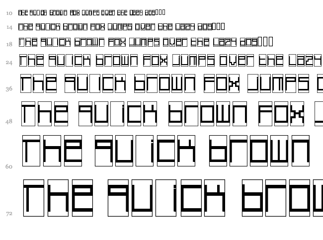Box Top font waterfall