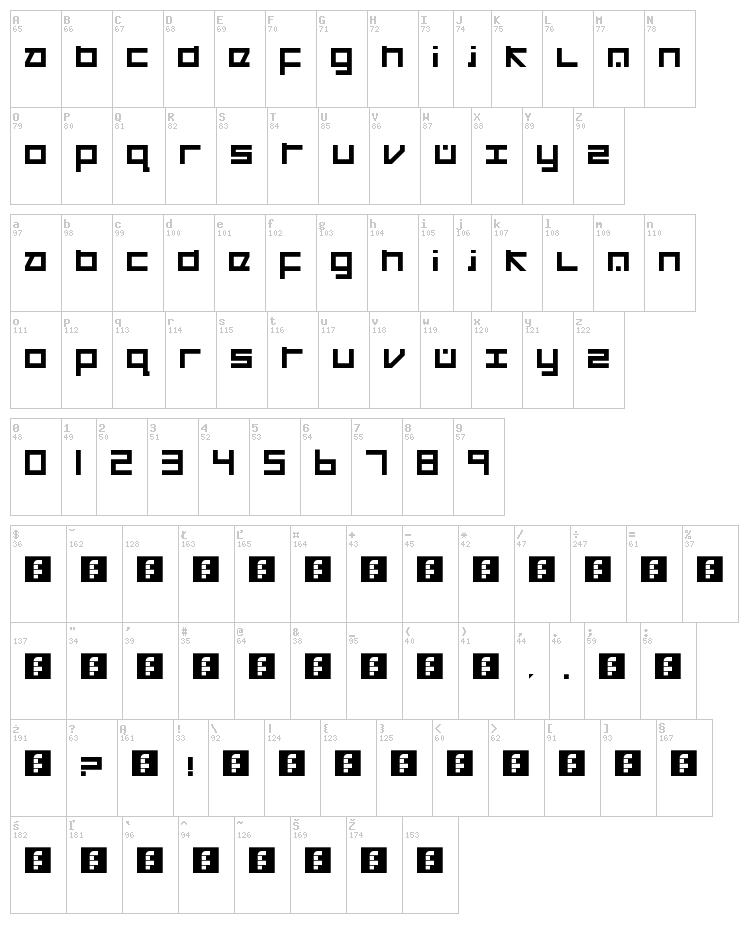 Cancranacancarnaca font map