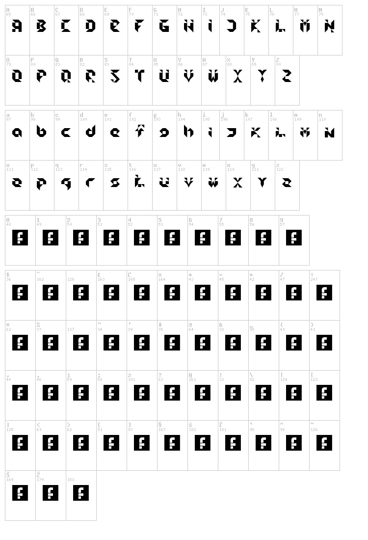 Cedge 1 font map