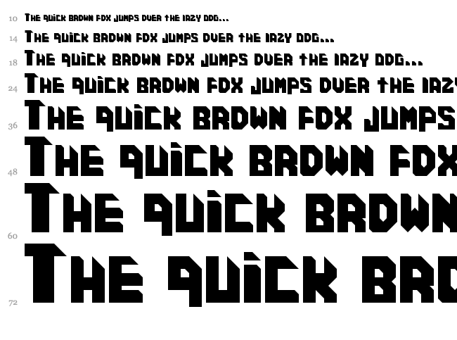 Cosmic Cube font waterfall