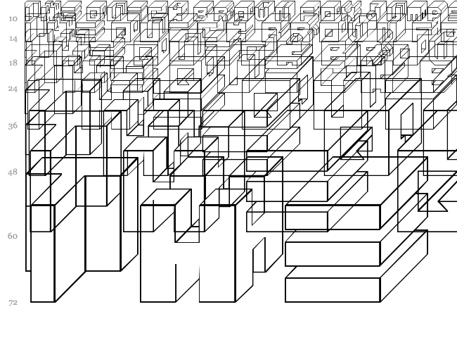 Cube font waterfall