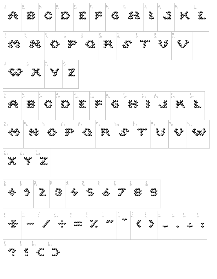 Cube font map