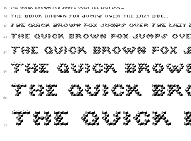 Cube font waterfall