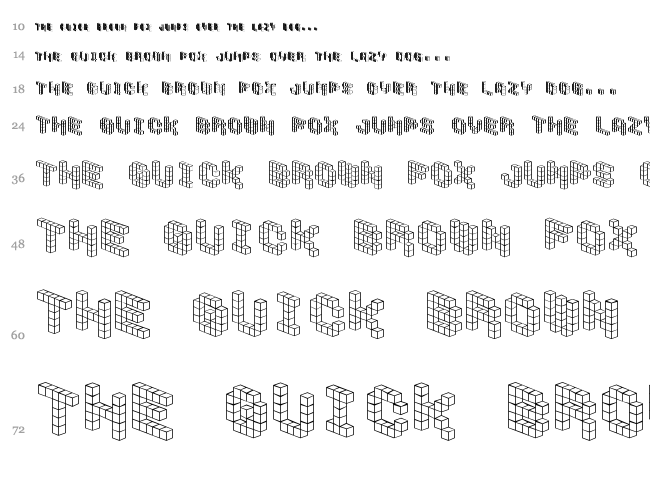 Demon Cubic Block Font font waterfall