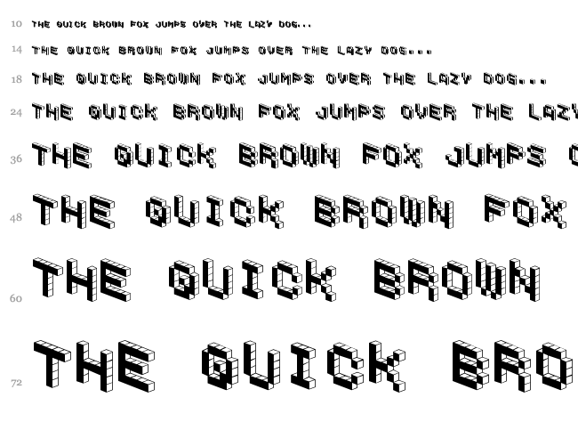 Demon Cubic Block Font font waterfall