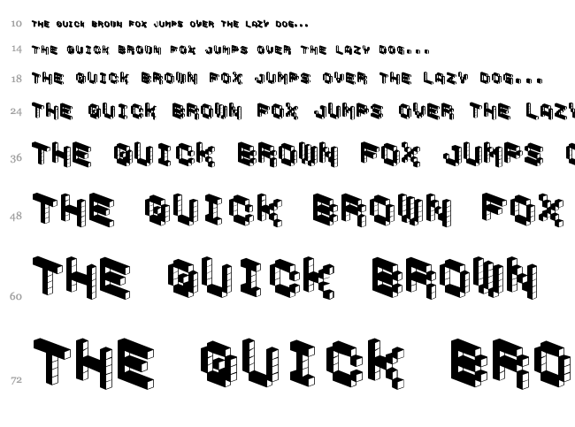Demon Cubic Block Font font waterfall