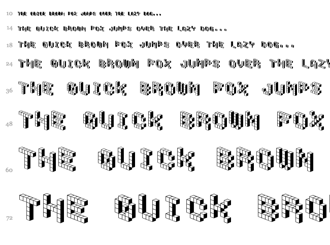 Demon Cubic Block Font font waterfall