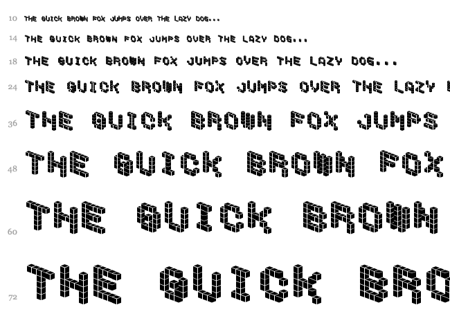 Demon Cubic Block Font font waterfall