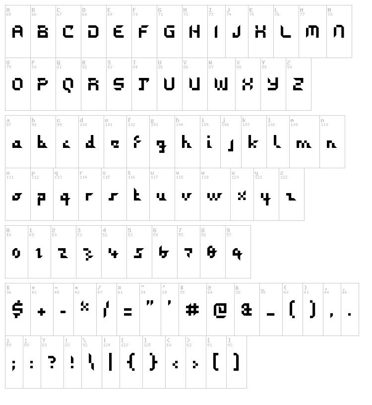 Detalpalo font map