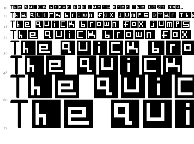 Digit Square font waterfall