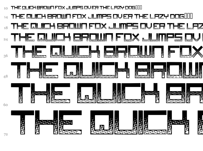 Digital Disorder font waterfall