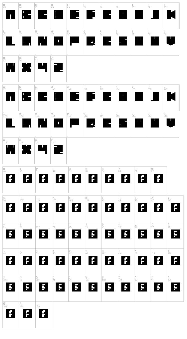 Duro font map