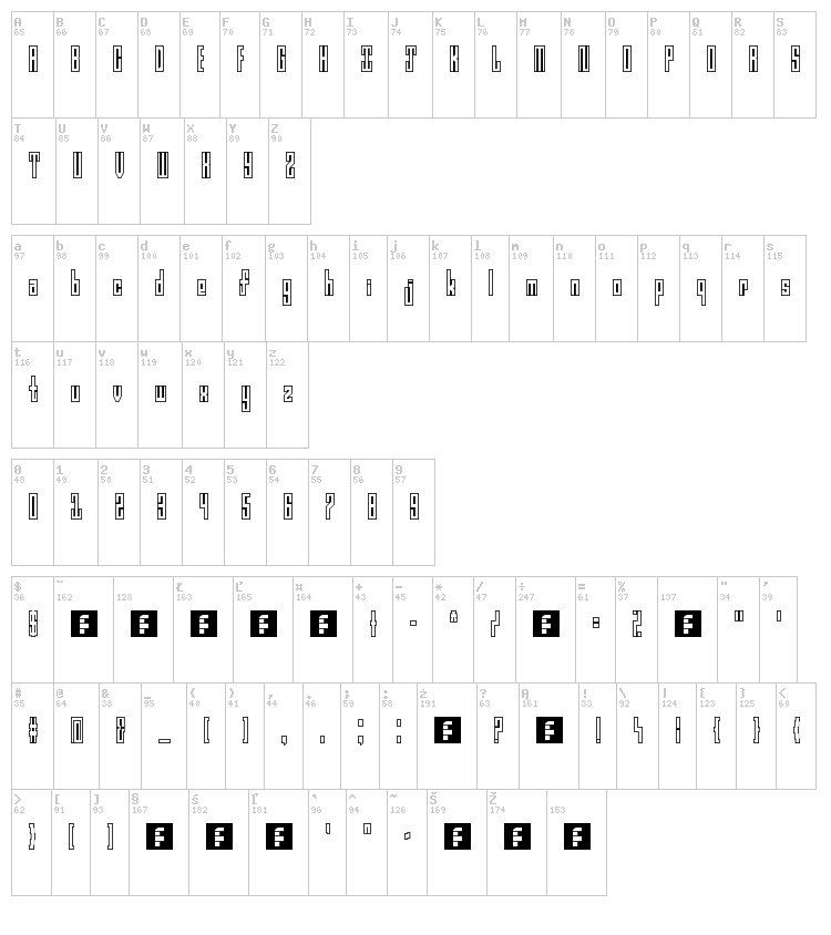 En Tall font map