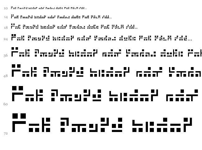 Exabic font waterfall