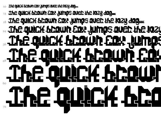 Fonuzzle font waterfall