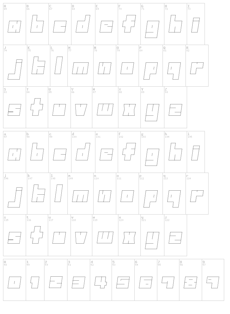 Freeze font map