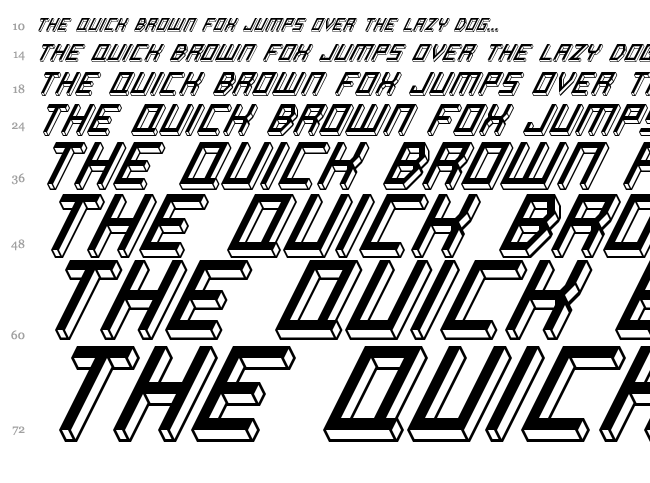 Italic Bricks font waterfall