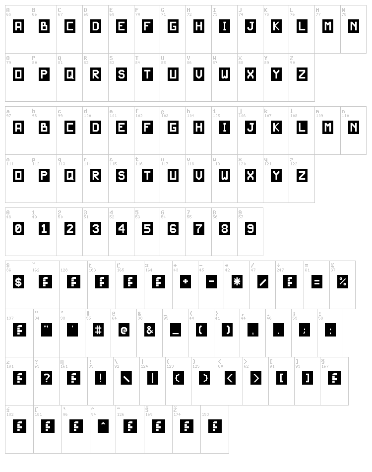 JD Eugenia font map