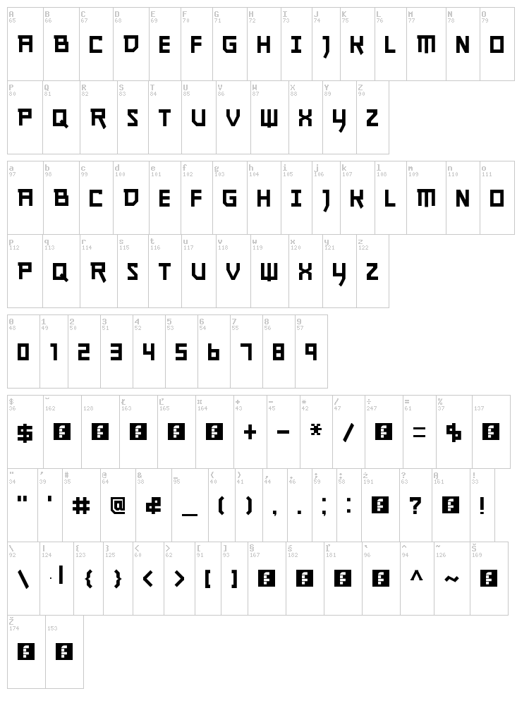 Journey font map