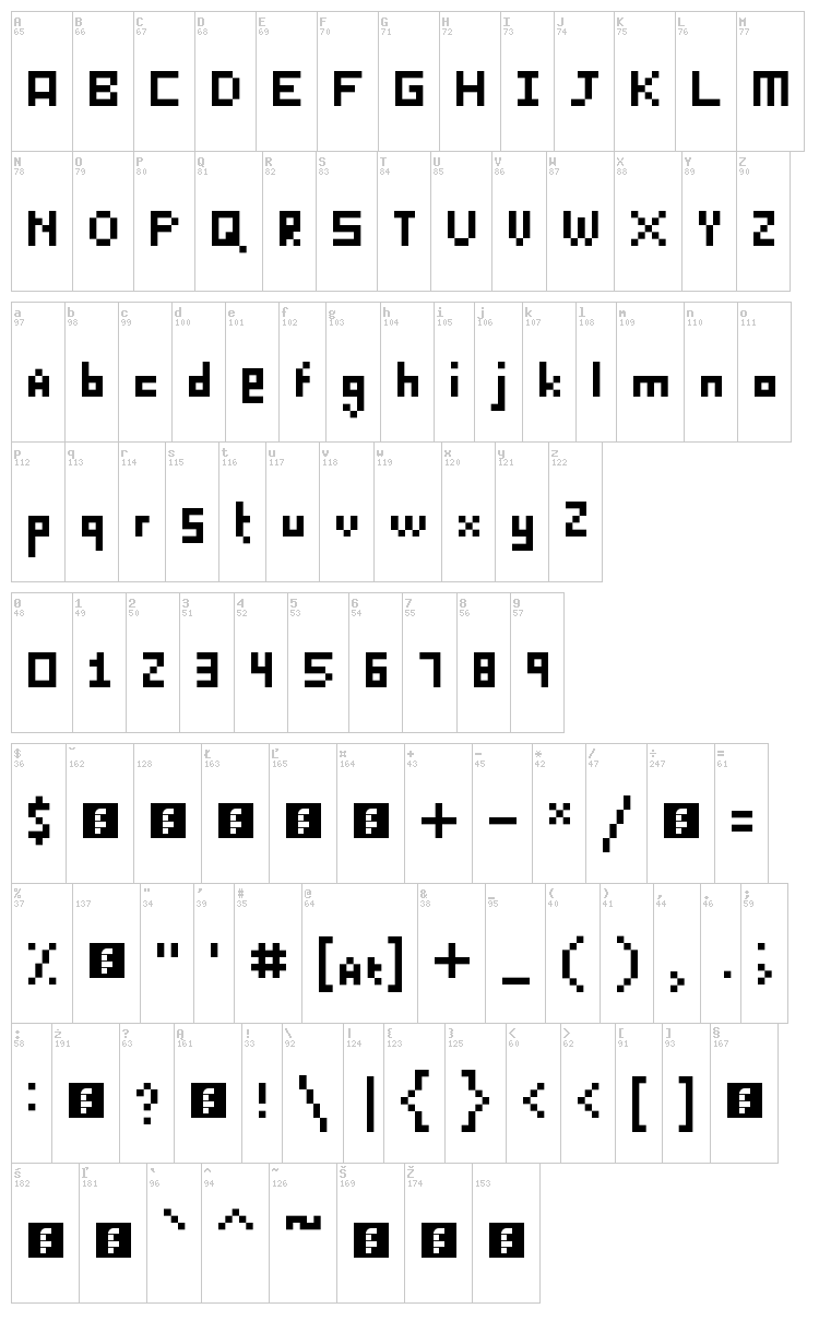 Killer Lasagna font map