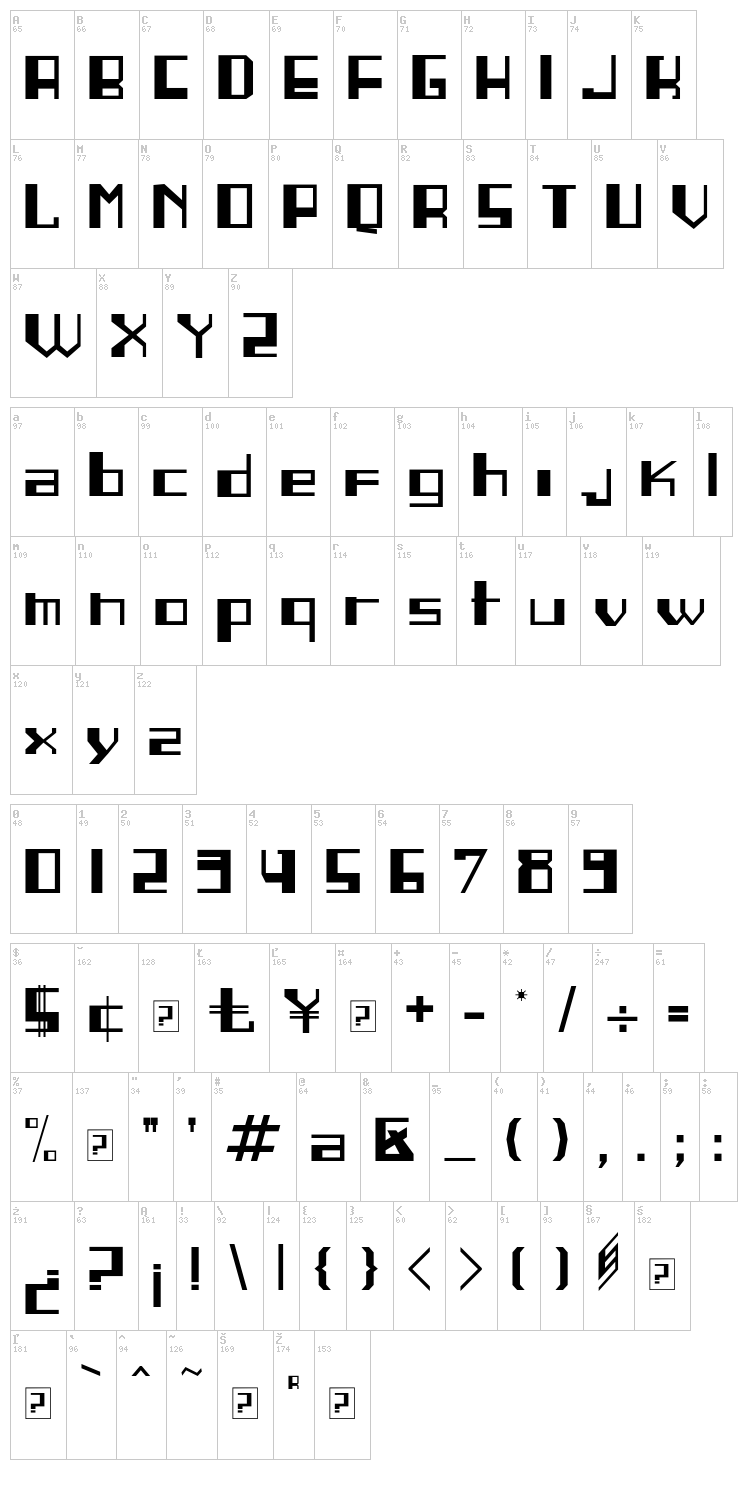 Linea font map