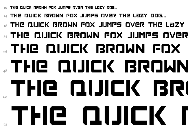 Loaded font waterfall