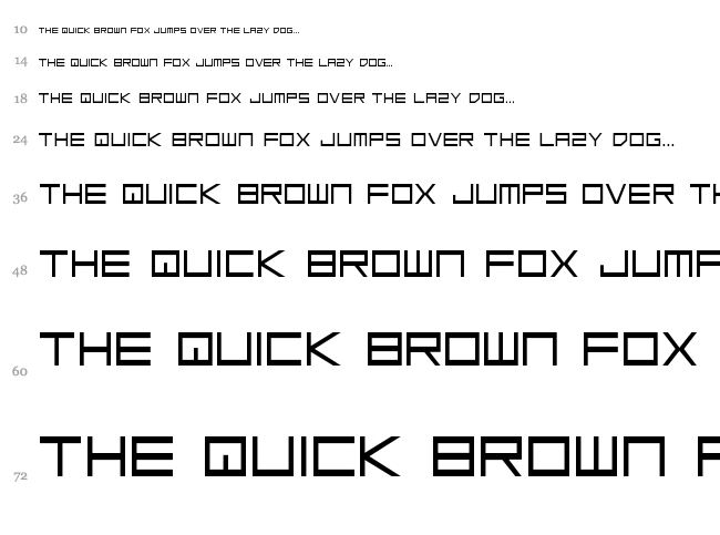 Low Gun Screen font waterfall