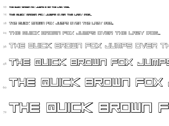 Low Gun Screen font waterfall