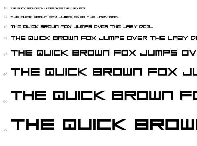 Low Gun Screen font waterfall