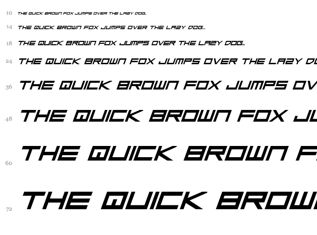 Low Gun Screen font waterfall