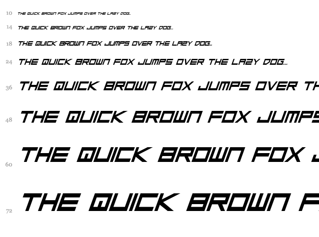 Low Gun Screen font waterfall
