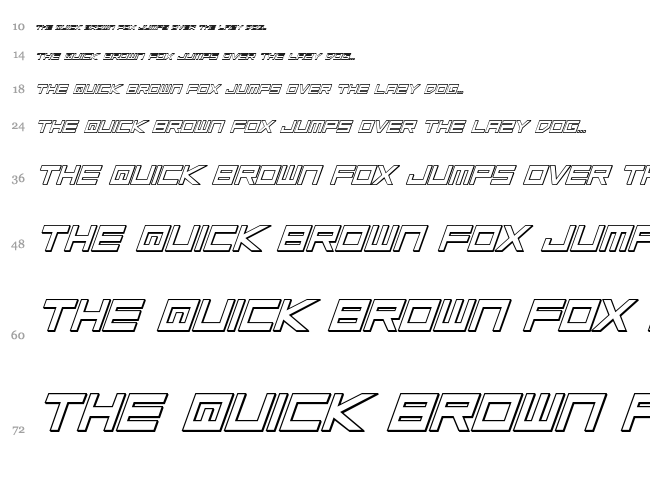 Low Gun Screen font waterfall