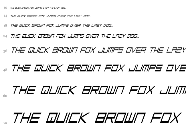 Low Gun Screen font waterfall