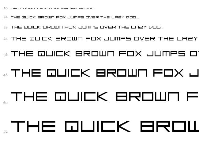 Low Gun Screen font waterfall