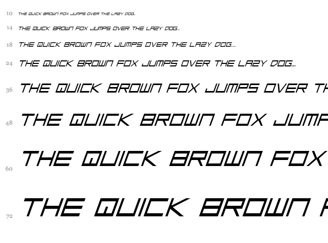 Low Gun Screen font waterfall