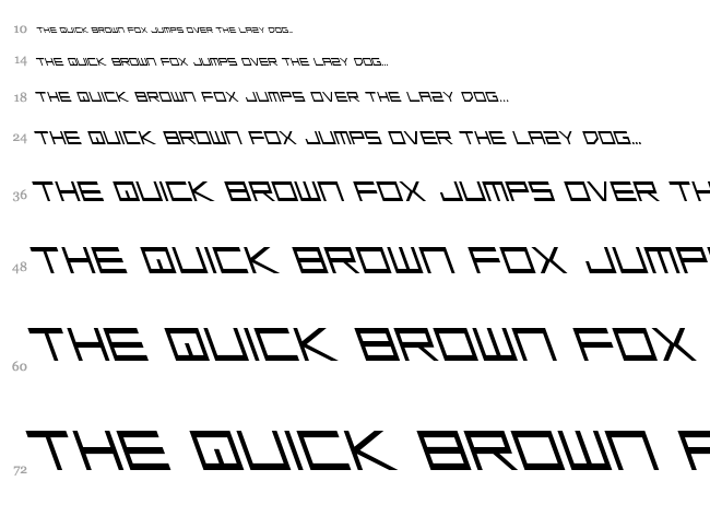 Low Gun Screen font waterfall