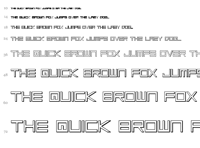Low Gun Screen font waterfall