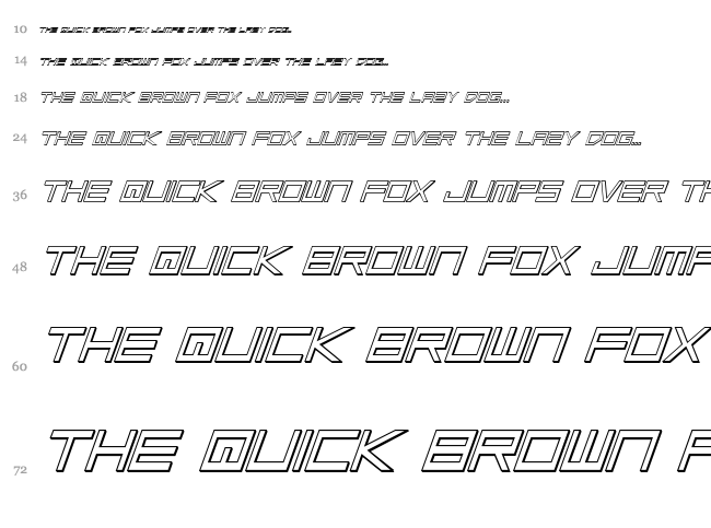 Low Gun Screen font waterfall