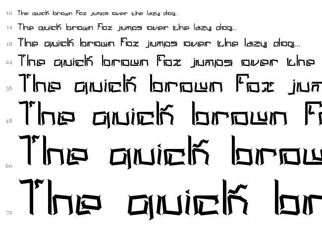 Lyneous font waterfall
