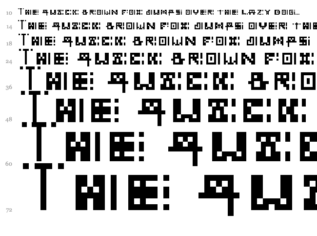 Masked font waterfall