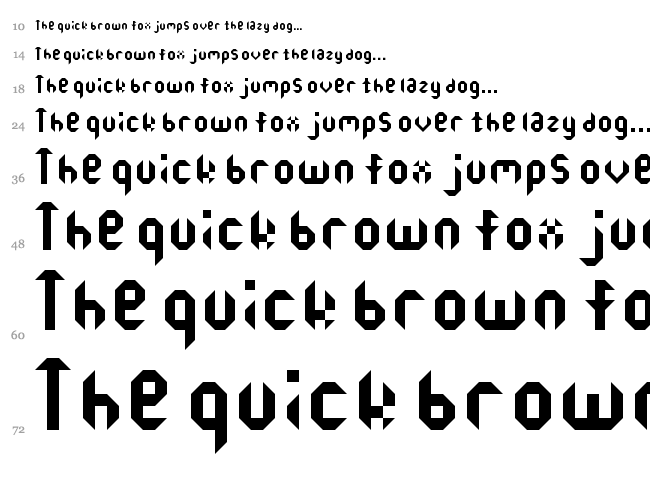 Octagon font waterfall