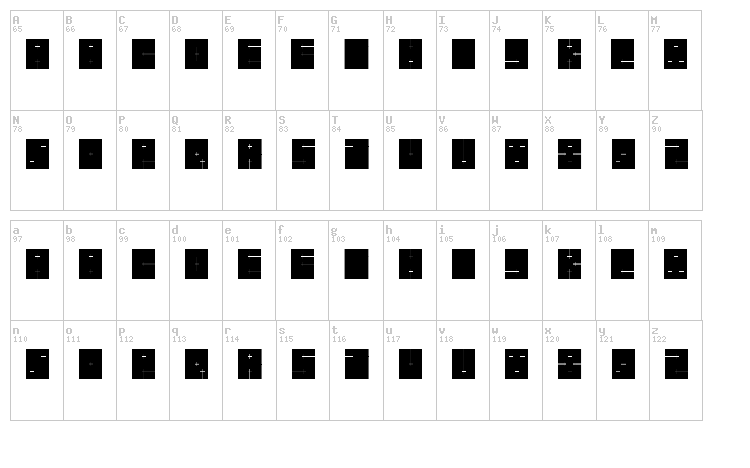 Orthogon font map